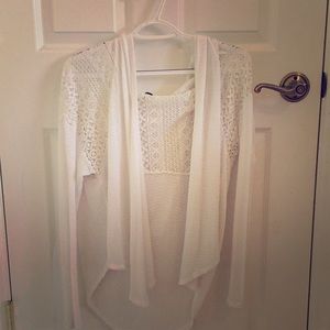 Hollister white cardigan